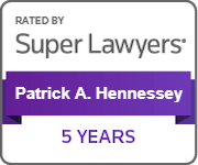 Super Lawyers badge 5 years for Patrick A. Hennessey